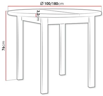Masă sufragerie extensibilă Messas 100 180 IV (Stejar sonoma) (pentru 2-8 persoane). 1105402
