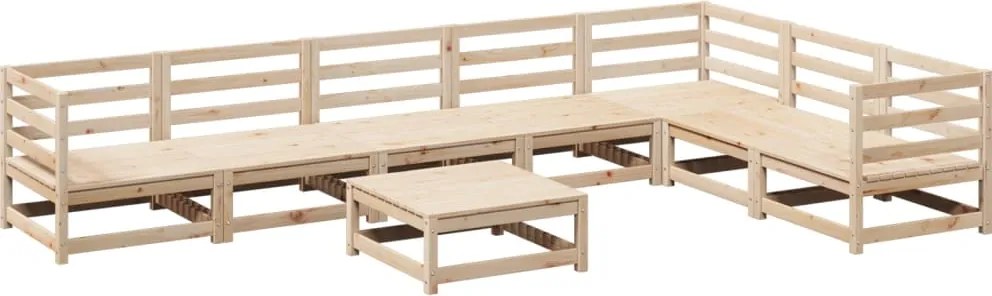 vidaXL Set canapea de grădină, 8 piese, lemn masiv de pin