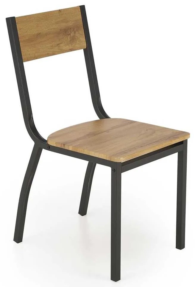 Set masă și scaune Graham 4+1, lemn natural / negru