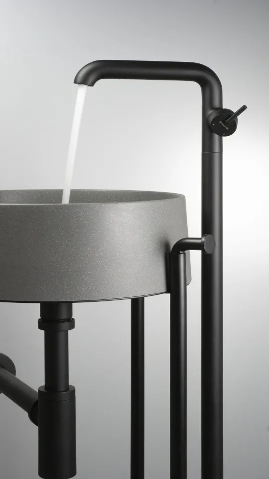 🚰 Baterie chiuvetă freestanding SILIA, finisaj nero – Cod BQS_N2KK