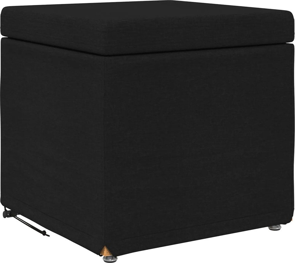 vidaXL Taburet Negru 41 x 41 x 40 cm Stofă și lemn prelucrat