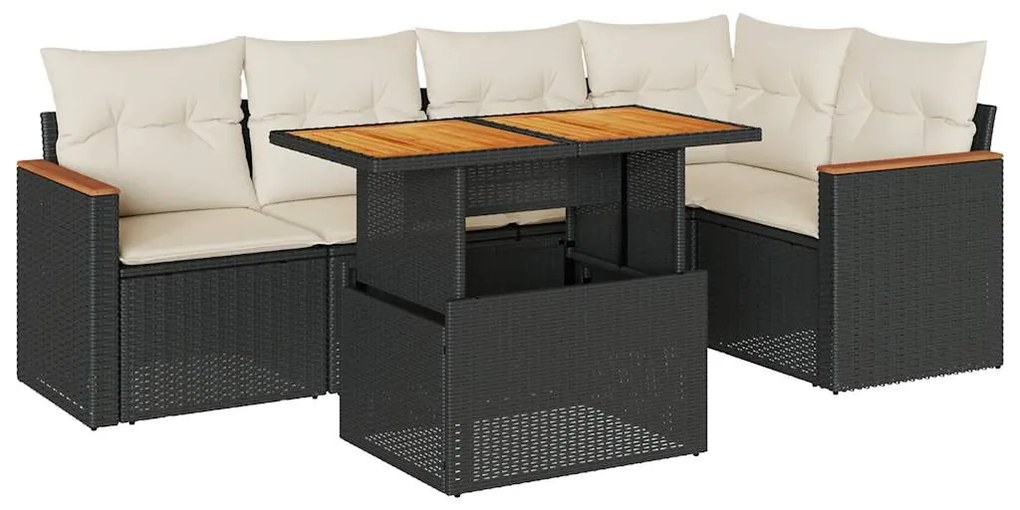 3327486 vidaXL Set mobilier de grădină cu perne, 5 piese,poliratan/lemn acacia