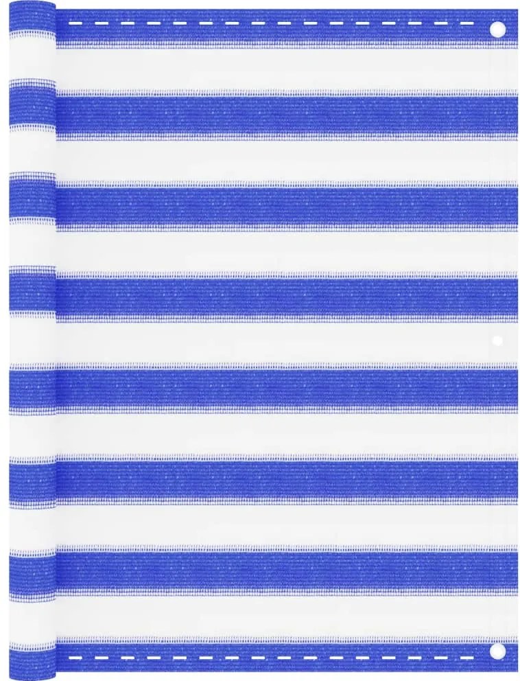 vidaXL Paravan de balcon, albastru și alb, 90x400 cm, HDPE