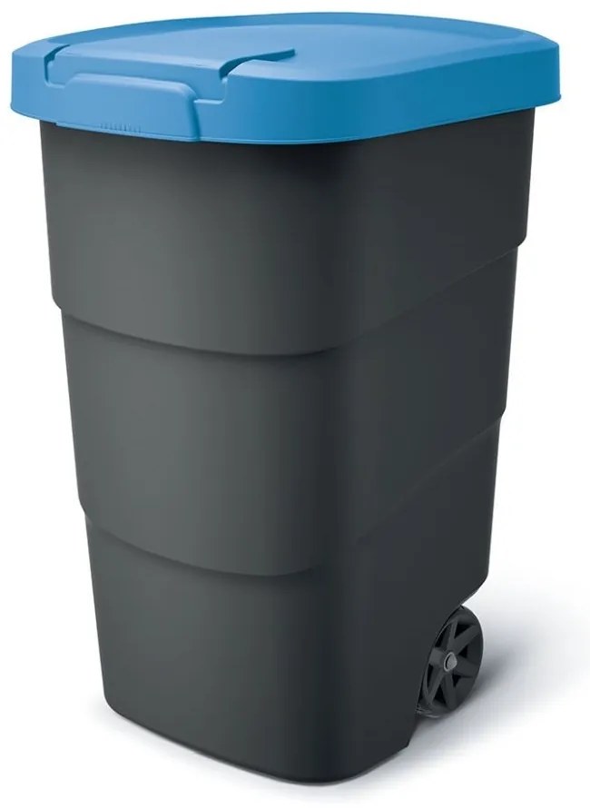 Container de gradina cu roti rezistente 110 l, albastru/antracit