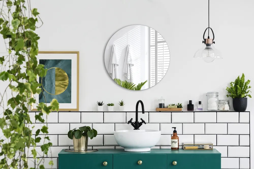 Oglinda decorativa rotunda pe perete fără cadru fi 50 cm