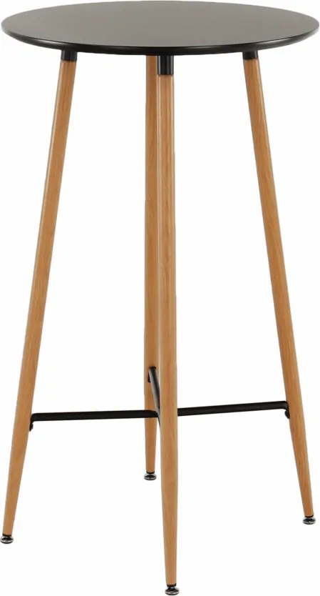 Masă de bar, negru/stejar, diametru 60 cm, IMAM