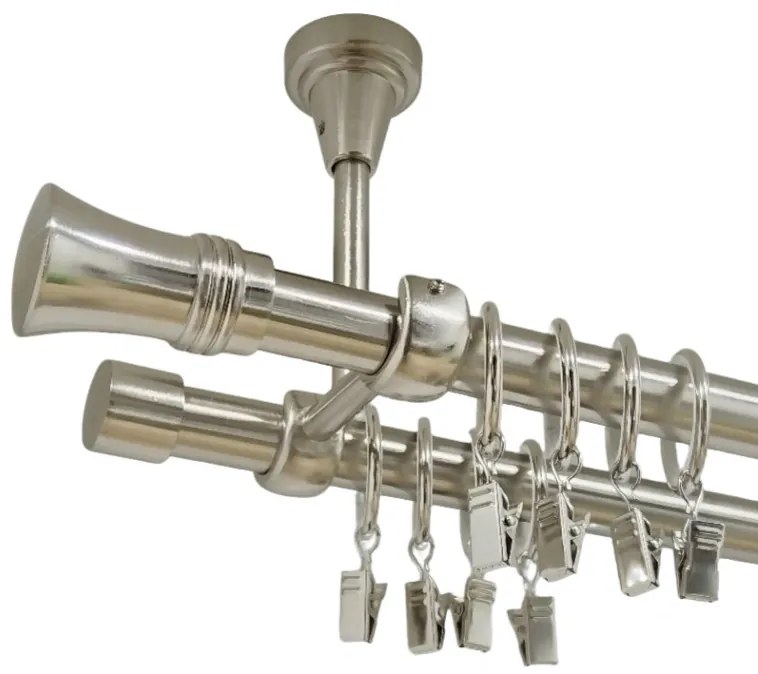 Galerie dubla prindere tavan CAPRI 19 mm inox (Alege marime: 120 cm)