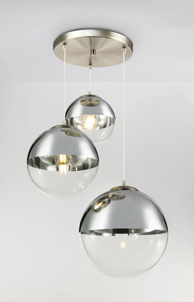 Lustra moderna cu 3 pendule VARUS nickel/crom 15851-3 GL