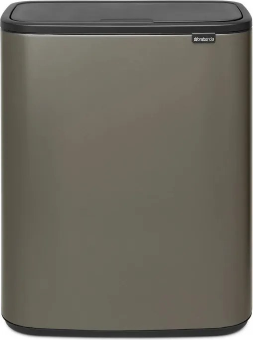 Cos de gunoi Brabantia Bo Touch 1001271, 2x30 L, Deschidere lina si silentioasa, Deschidere larga, Gri inchis