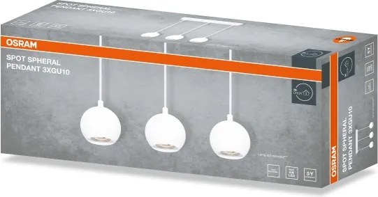 Osram - Lustră suspendată pe cablu SPOT SPHERAL, 3x GU10/6W/230V, albă