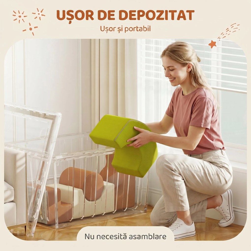 AIYAPLAY Set Joacă Moale din Spumă, Set Cățărare și Târâre, Blocuri Joacă din Spumă, Forme din Spumă pentru Cățărat | Aosom Romania