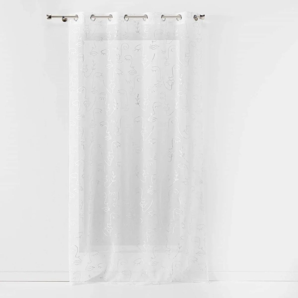 Perdea sufragerie cu ghidaje ARTY LINE, imprimeu metalizat, 140 x 240 cm