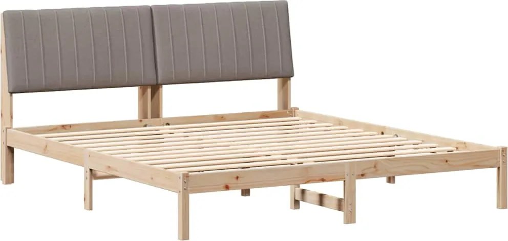 vidaXL Cadru de pat cu headboard Maro 180 x 200 cm Lemn de pin masiv