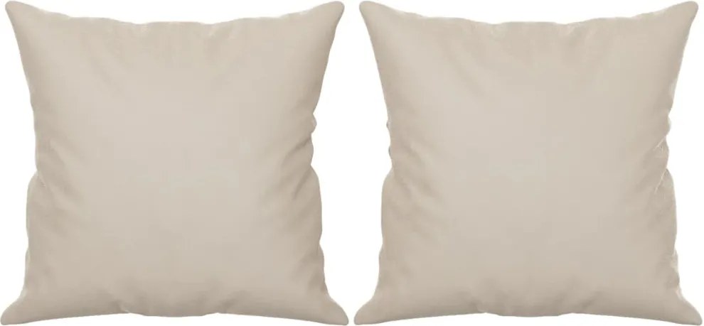 vidaXL Perne decorative, 2 buc., crem, 40x40 cm, microfibră