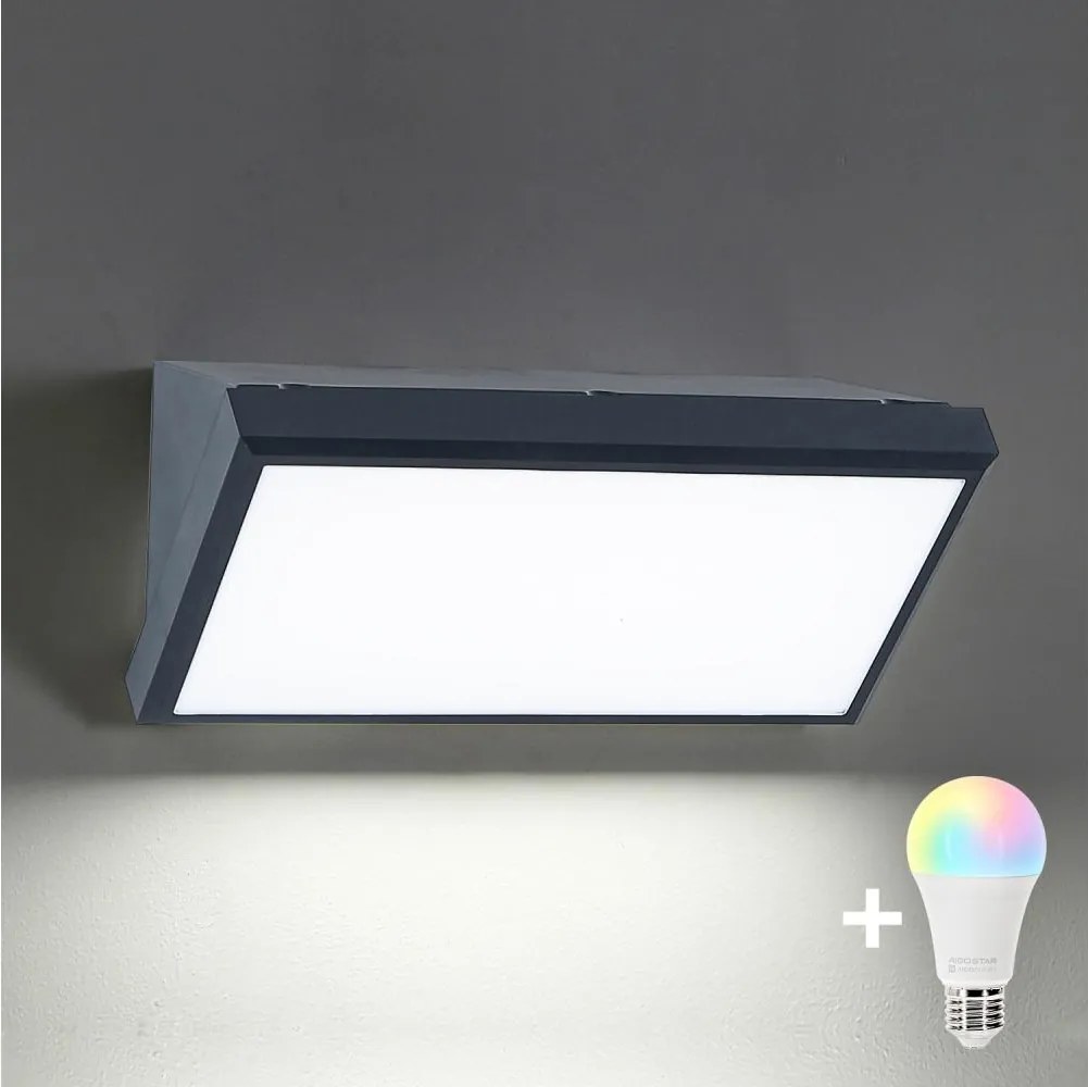 BRILAGI-LED TRIANGLE - aplică de perete pentru exterior RGBW, 1xE27/12W/230V, antracit, IP65