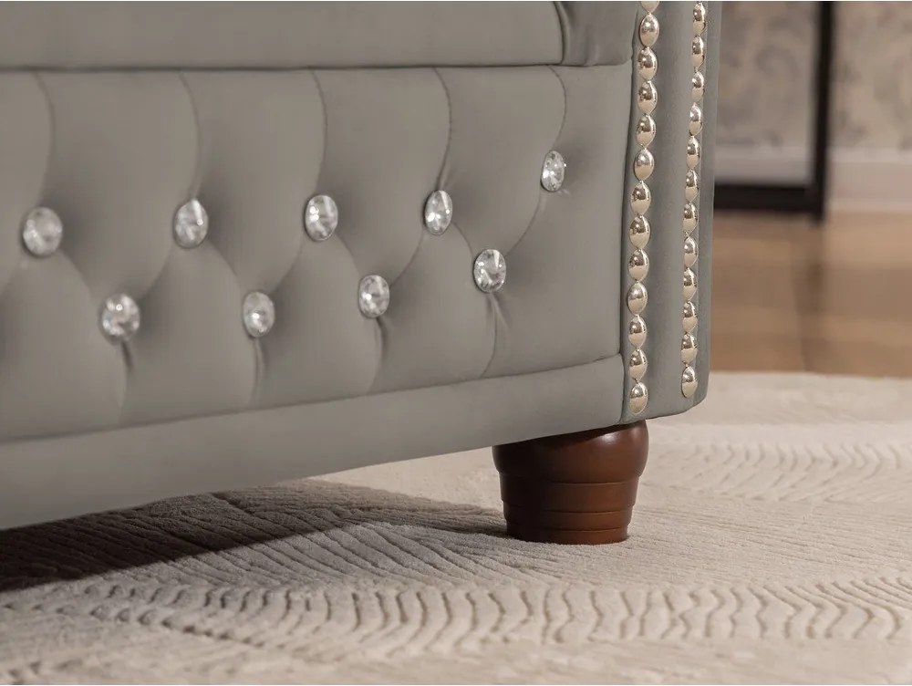 Colțar gri extensibil cu tapițerie din catifea (cu colț pe partea stângă/în formă de ”L”) York Blik – Ropez