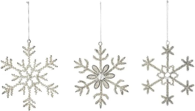 Set 3 decorațiuni de Crăciun în formă de fulg Bloomingville Ornament