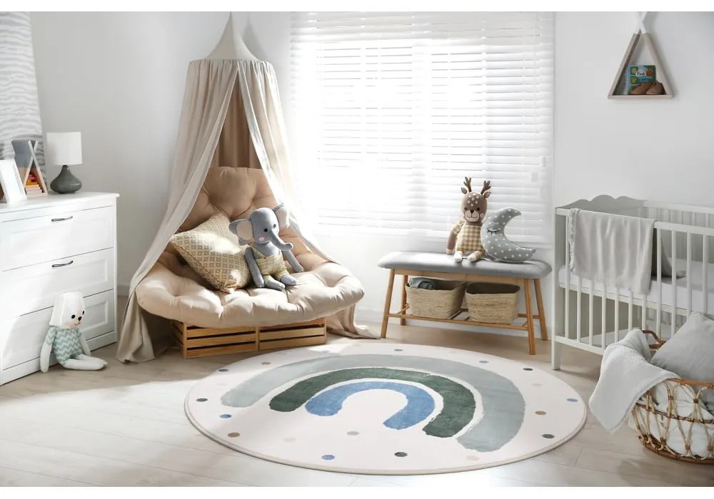 Covor pentru copii verde-fildeș ø133 cm Joyful Mint – FD