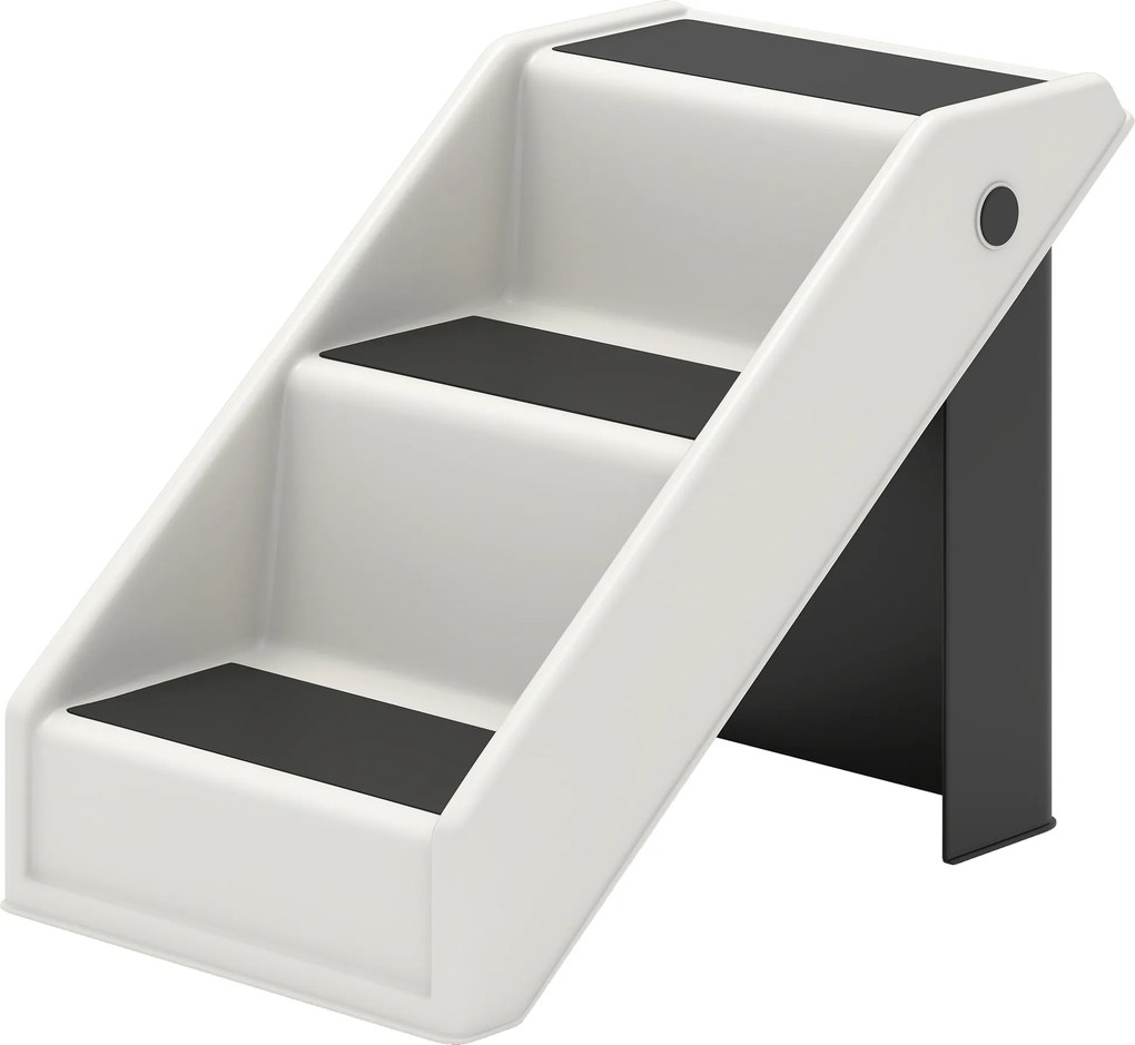 PawHut Scară pentru Câini și Pisici cu 3 Trepte Antiderapante, Design Pliabil cu Capacitate de 10 kg, Crem | Aosom Romania
