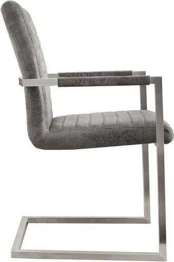 Set 2 scaune cu brate Loft gri antic/ argintiu