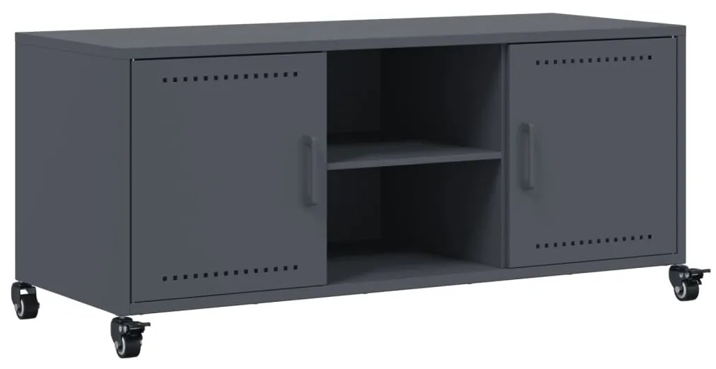 846664 vidaXL Dulap TV, antracit, 100,5x39x43,5 cm, oțel