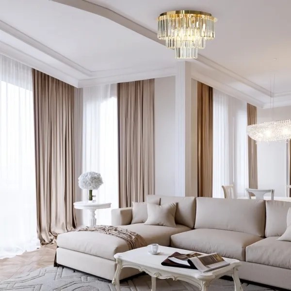 Plafonieră MILANO 6xE14/40W/230V auriu