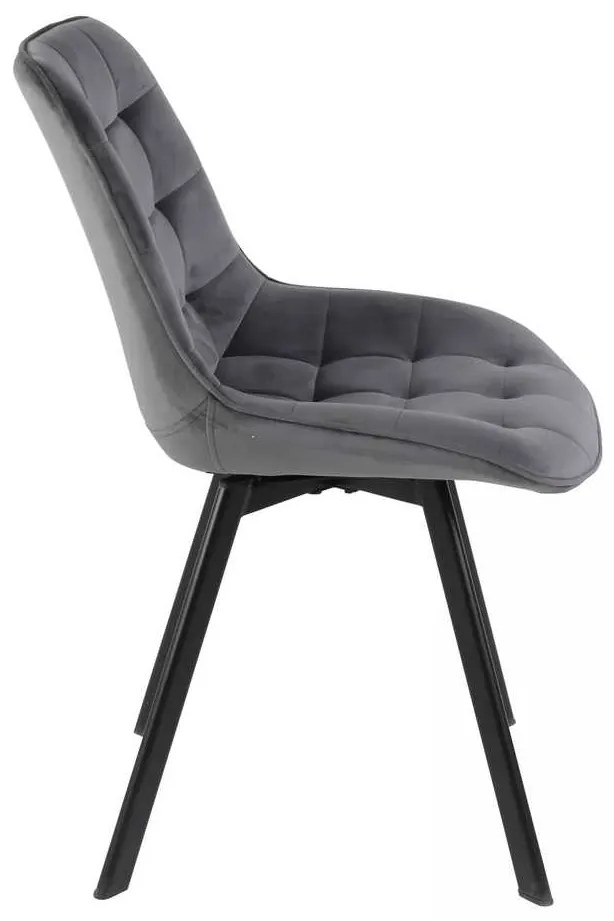 Scaun de bucătărie Albons Velvet, gri