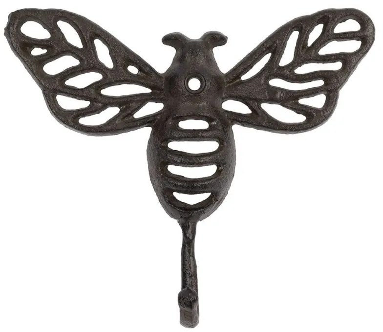 Cuier de perete decorativ, din metal, Abeille Brown