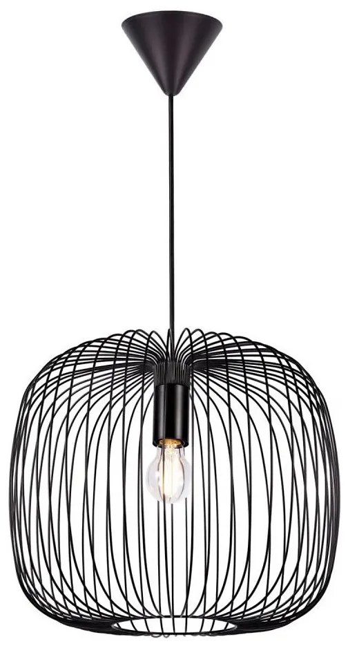 Nordlux - Pendul pe cablu BERONI 1xE27/60W/230V negru, diam. 40 cm
