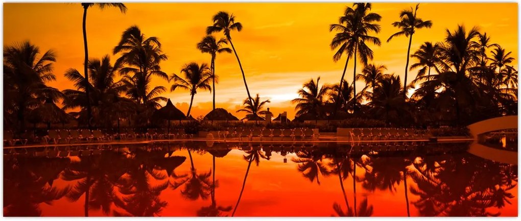 Tablou - Apus de soare deasupra rezortului (120x50 cm)