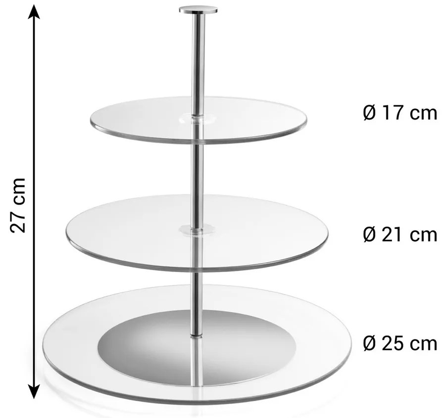 Suport servire Tescoma DELICIA din sticlă, 3 etaje