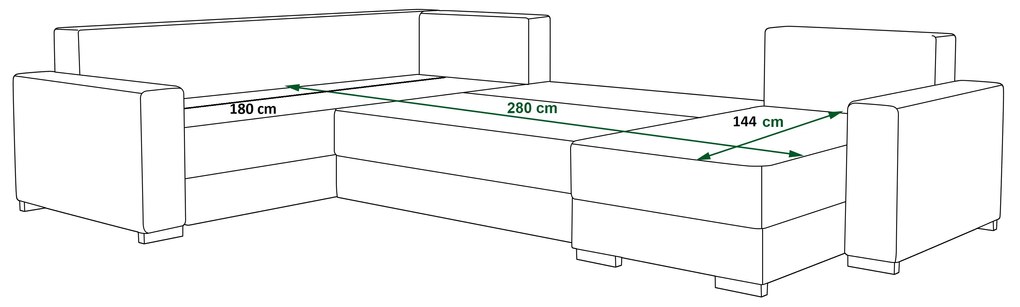 Colțar în formă de U Odyssey 3 (Negru + Gri) (S). 1057338