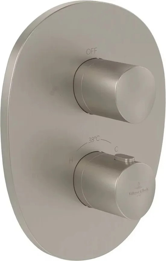 Baterie cada-dus incastrata Villeroy&Boch Antao termostatata nichel periat fara corp ingropat