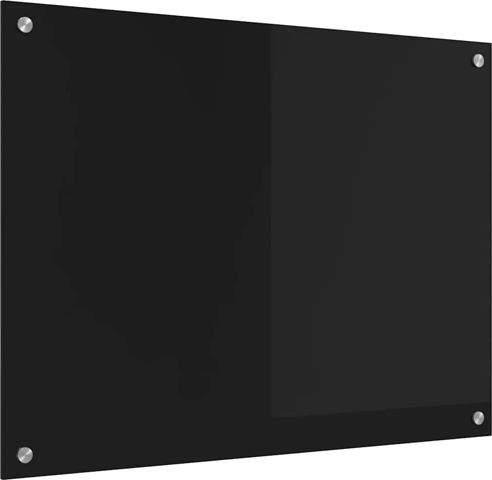 vidaXL Panou de bucătărie Negru 80 x 60 cm sticlă securizată