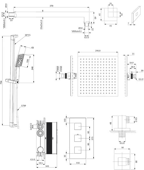 Sistem de dus incastrat Omnires Fresh 4 dusuri laterale si para cu 2 functii