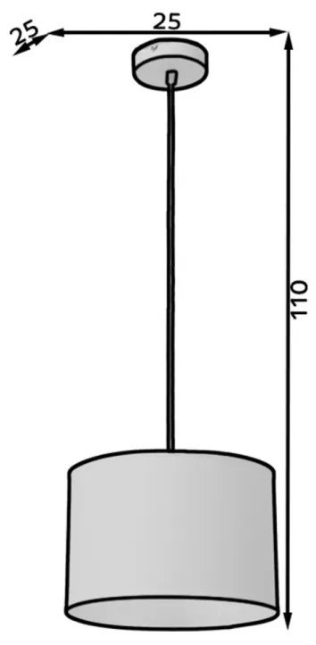 Pendul cu un bec si abajur, 25x25x110 cm, Vespillo, Eltap (Culoare: Verde Inchis)