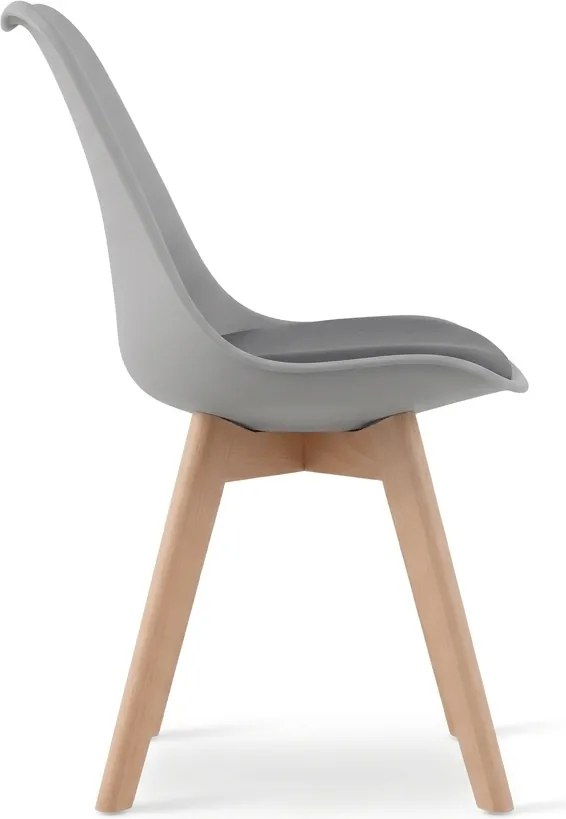Scaun GRI BALI MARK cu picioare din lemn de fag, sezut gri inchis