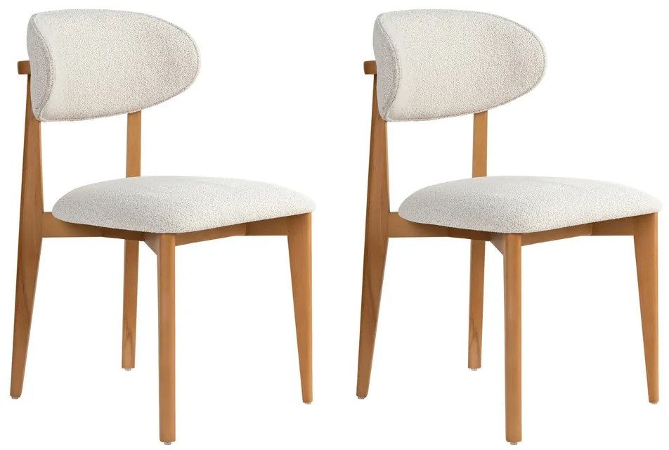 Set de scaune de sufragerie Lionte White and DarkOak, 2 buc.