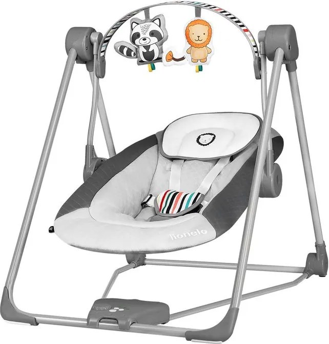 Lionelo - Fotoliu balansoar pliabil Otto, Cozy Grey