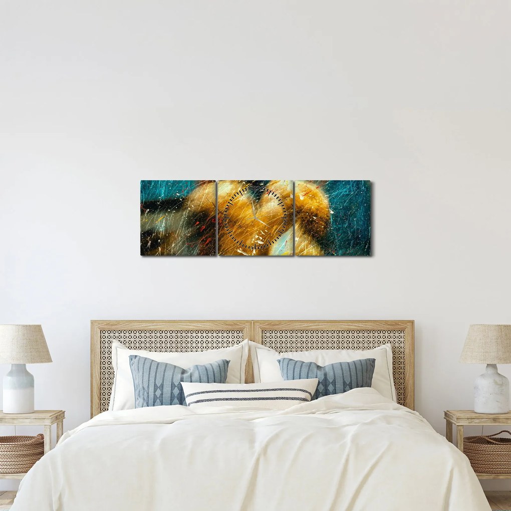 Tablou - Îngerii sărutăndu-se (cu ceas) (90x30 cm)