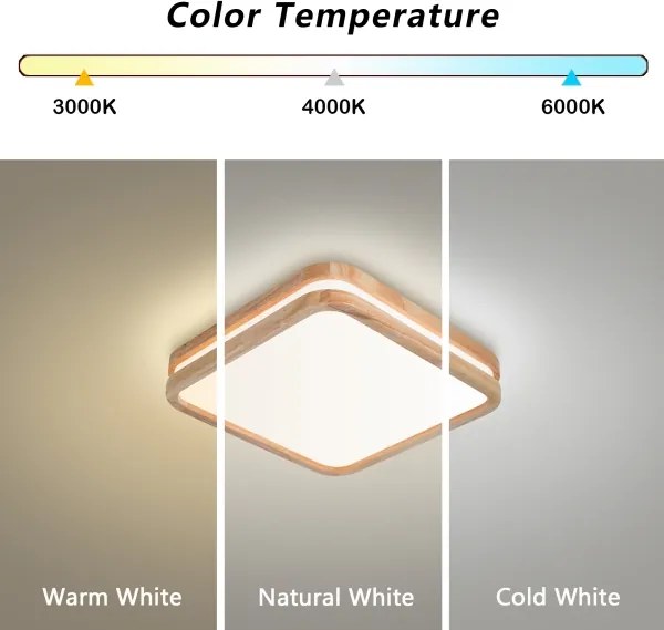 Brilagi - Plafonieră LED MOLINA SQUARE LED/32W/230V 3000/4000/6000K stejar 30x30 cm