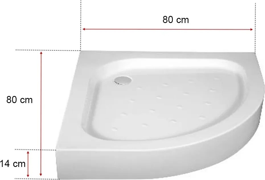 Cădiță de duș acrilică curbată Klonberg 80x80