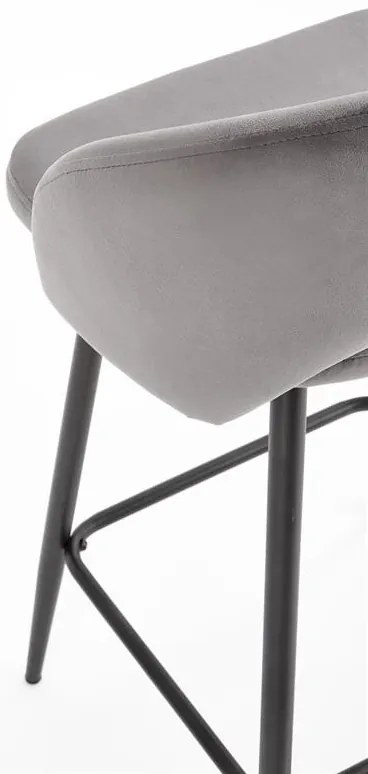 Scaun de bar H96 velvet gri