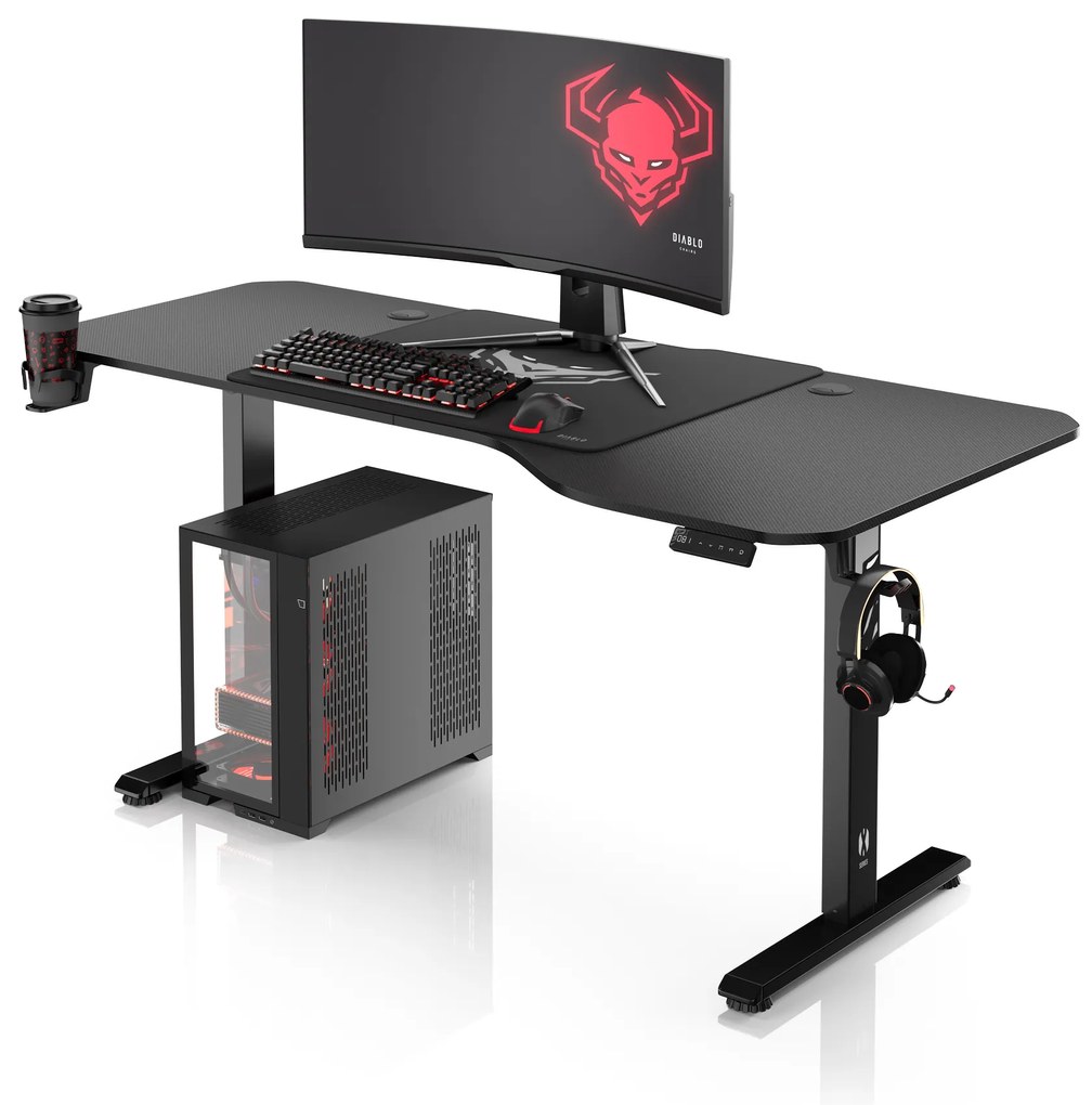 Birou Cu Înalțime Reglabilă Diablo X-Tensio 1600 Negru