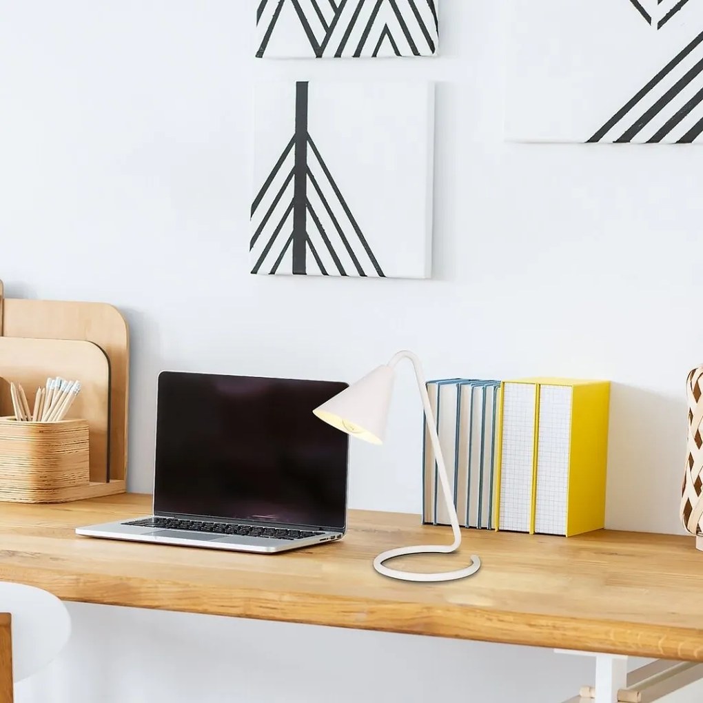 Veioza, lampa de masa design industrial Monty alb