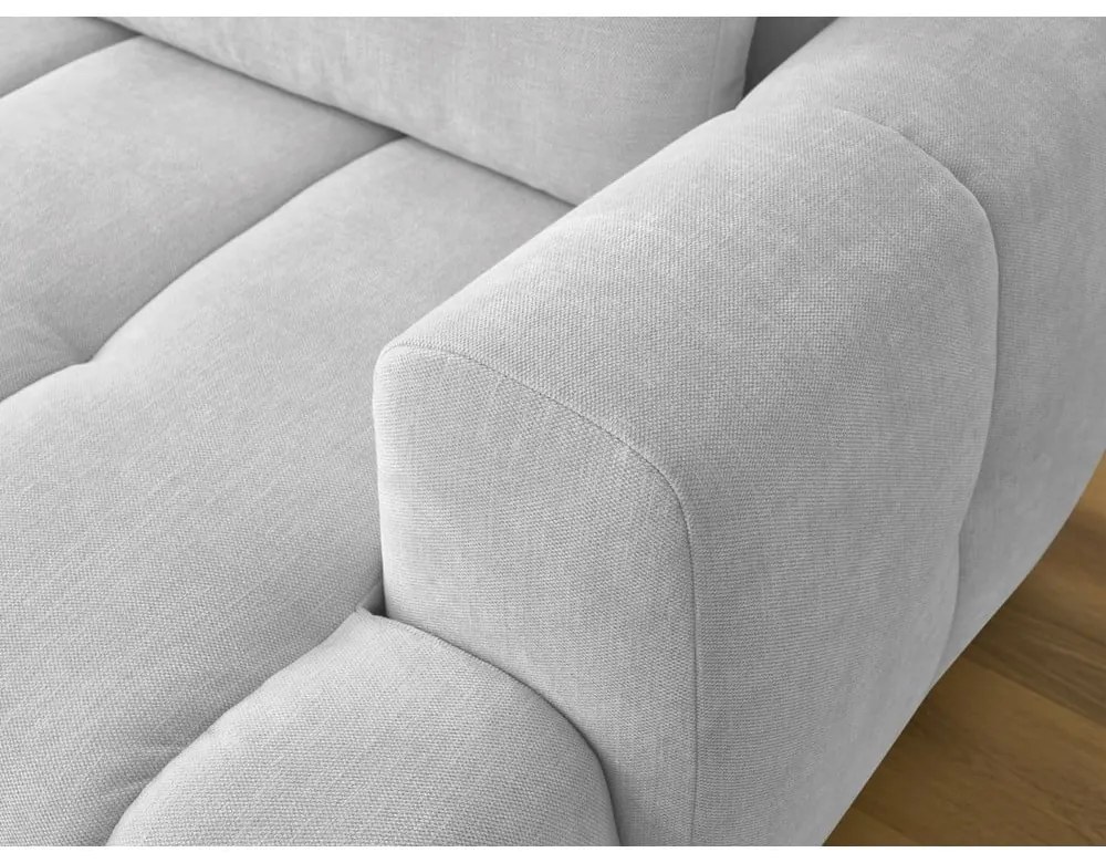 Colțar gri deschis extensibil/cu spațiu de depozitare (cu colț pe partea stângă/cu șezlong) Fuji – Bobochic Paris