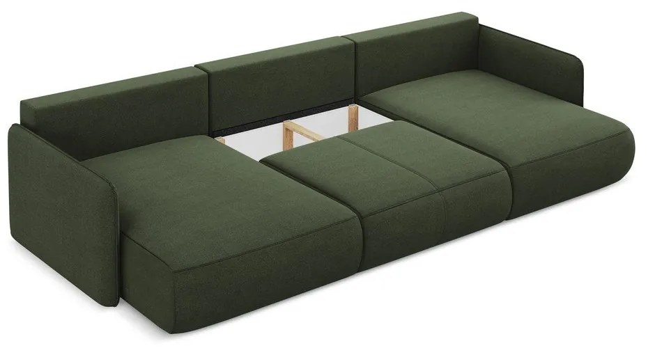 Colțar verde extensibil/cu spațiu de depozitare Nanea – Makamii