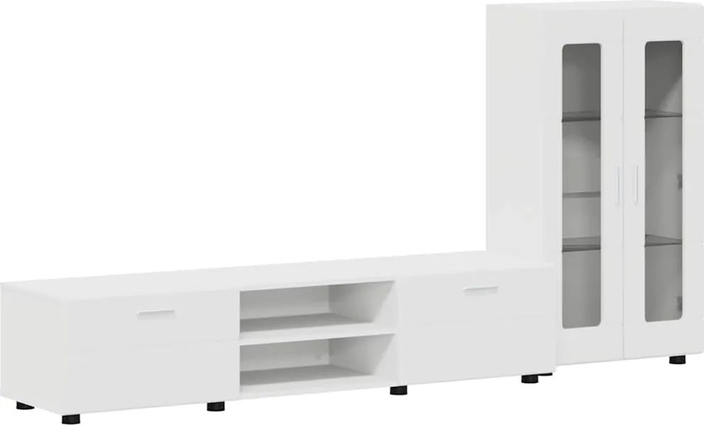 vidaXL Set comodă TV cu sertar cu raft cu ușă FLORIN Alb Lemn compozit