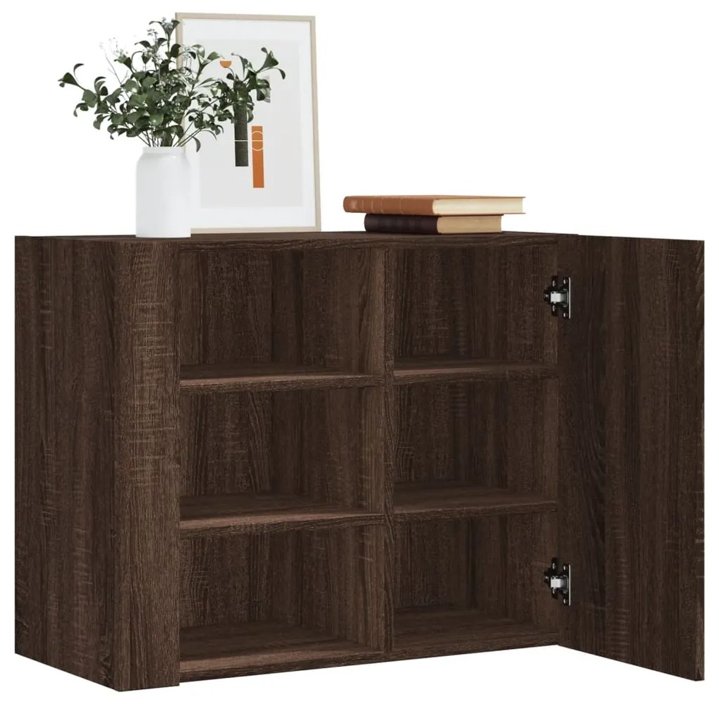 vidaXL Dulap de perete, stejar maro, 75x35x60 cm, lemn compozit