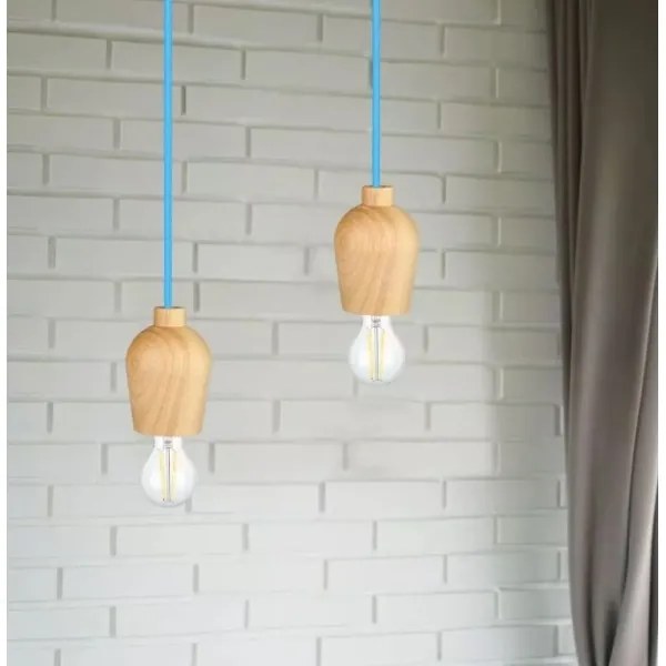 Lustră pe cablu 1xE27/60W/230V albastră